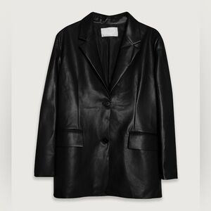 Oak + Fort Vegan Leather Blazer